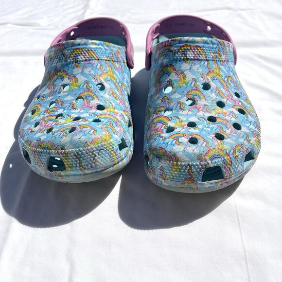 Lisa Frank Crocs Rainbow Unicorn Clog Shoes Women’s 8 Men’s 6 Blue - Picture 3 of 6